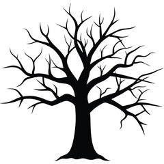 dead tree silhouette vector icon