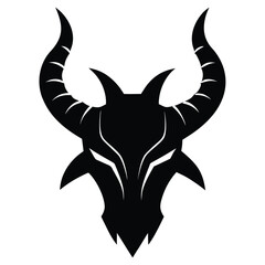 demon horns silhouette vector icon