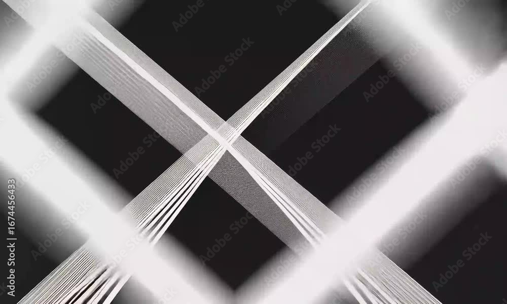 Poster dynamic intersecting white lines abstract animation loop.