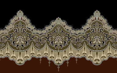 beautiful digital shirt and border textile design digital print on fabric.