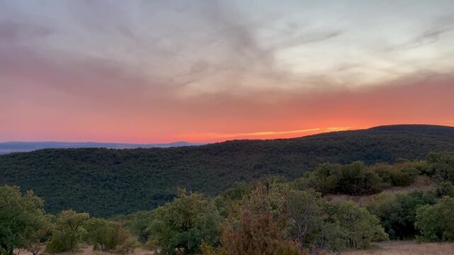 sunset in the mountains in Bukgaria