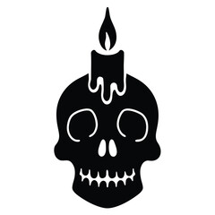 skull candle silhouette vector icon