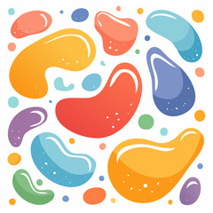 Abstract organic blob shapes. Wavy elements bubbles. Abstract forms for design drops and paint. 