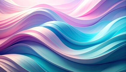 Obraz premium Abstract wavy ribbons in pastel colors