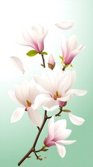 Obraz premium Delicate magnolia blossoms on branch