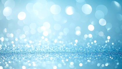 Fototapeta premium Abstract light blue bokeh background with glitter