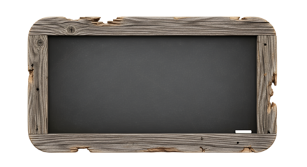 Rustic Wooden Frame with Blank Slate for Text or Image Overlay Design Element