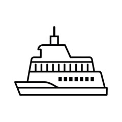 Obraz premium Outline of a Ferry on White Background