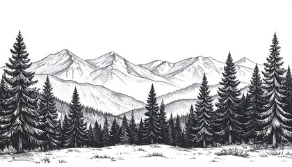Mountain landscape sketch