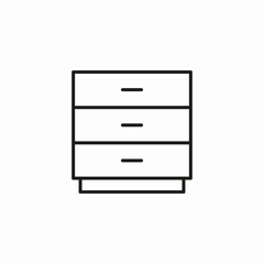 chest drawers furniture icon sign vector