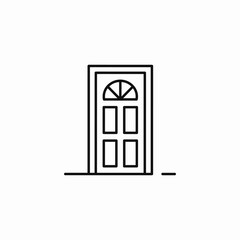 classic entrance door icon sign vector