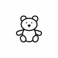 teddy bear toy icon sign vector