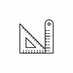 triangle ruler set icon sign vector