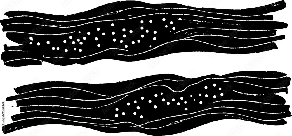 Aufkleber minimalist geometric linocut composition with abstract patterns