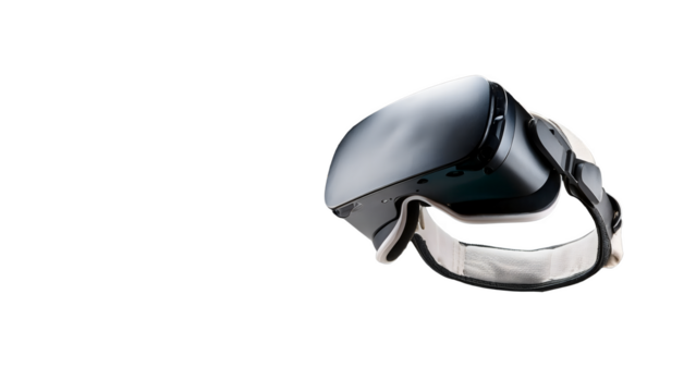 Sleek virtual reality headset offers immersive digital experiences and gaming fun - Powered by Adobe