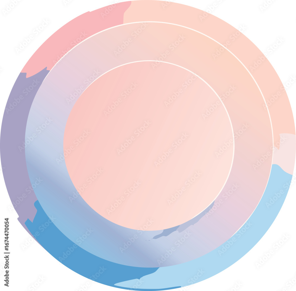 Poster soft gradient circles on pastel canvas background