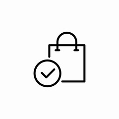 shopping bag done icon sign vector
