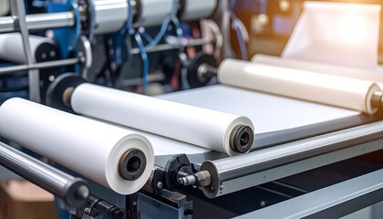 Fototapeta premium Manufacturing of plastic rolls