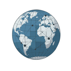 blue globe on white background