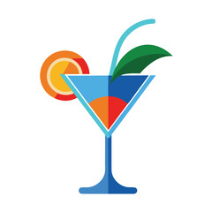 Cocktail Vector Icon on White Background