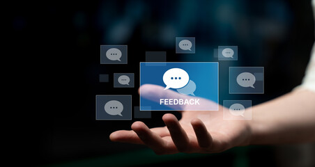 Customer or business team feedback system highlighting comments, opinions, evaluations, reviews, and suggestions from users to improve services, communication, and product quality idea insight Latch