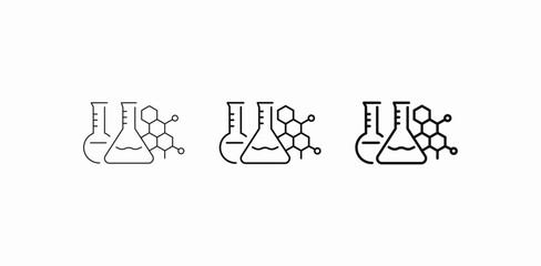 chemical flask molecule icon sign vector