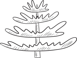 Hand-Drawn Christmas Tree Sketch