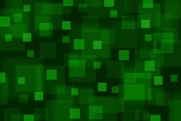 Green digital squares background with abstract pixelated pattern
