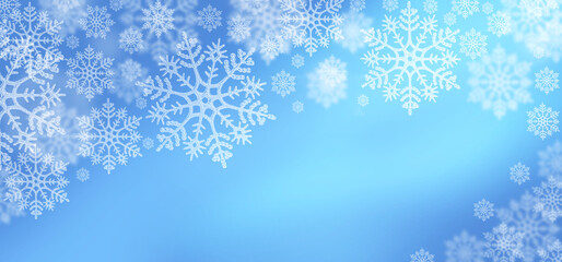 Beautiful snowflake pattern on a serene blue winter-themed background
