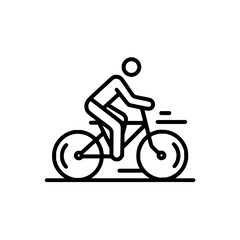 Fototapeta premium Vector illustration of a cyclist riding a bicycle for fitness and outdoor recreation activity design with speed 100