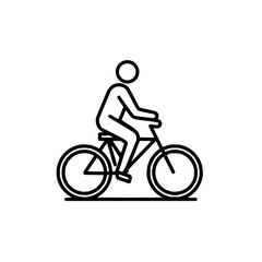 Obraz premium Bicycle riding icon vector illustration for sports and recreation activities design element concept 100
