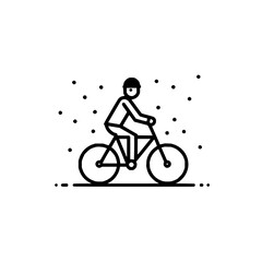 Obraz premium Isolated minimalist cycling illustration for sports and recreation with cyclist and bicycle design vector