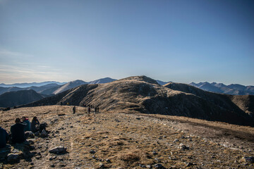 mountain views in autumn on the red peaks