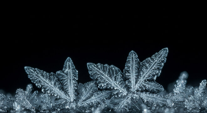 Frozen Crystal Macro Representing Nitrogen Element