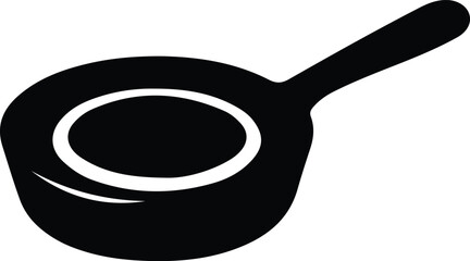 Illustrator Vector Frying pan culinary cooking tool equipment silhouette