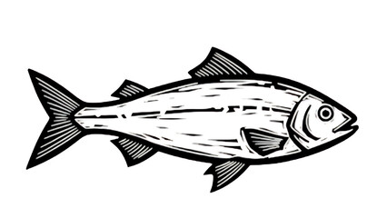 fish vector illustration. Silhouette of a fish.