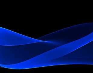 Abstract blue waves on black background