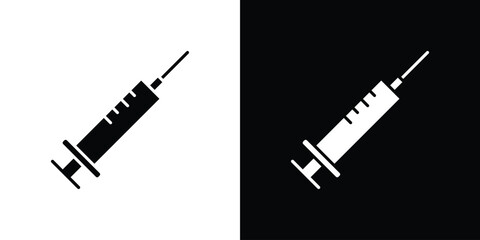 Syringe icon. filled flat sign for mobile concept and web