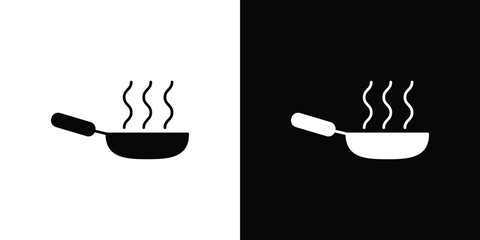 Frying pan icon. filled flat sign for mobile concept and web