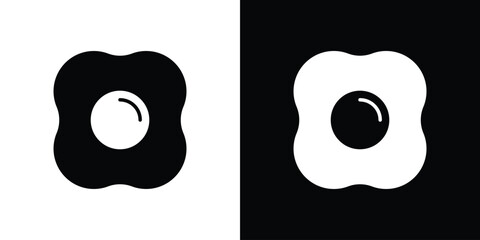 Egg fried icon. filled flat sign for mobile concept and web