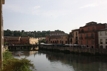 view of the old town of  Isola del Liri, Frosinone, Italy 