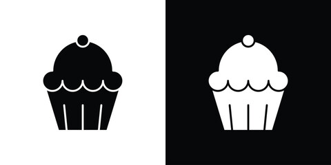 Cupcake icon. filled flat sign for mobile concept and web