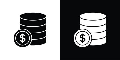 Coins icon. filled flat sign for mobile concept and web