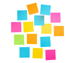 Colorful sticky notes collection for reminder and office design PNG