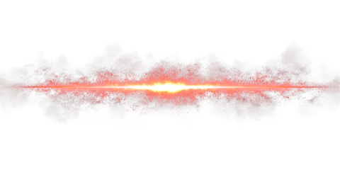 Vibrant fiery energy burst with glowing center isolated on transparent background