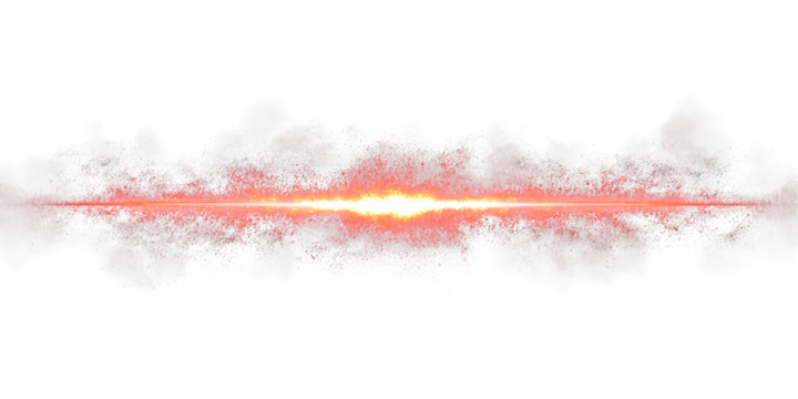 Vibrant fiery energy burst with glowing center isolated on transparent background