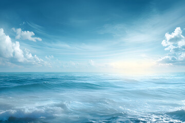 Obraz premium Clean ocean scene with broad empty sky for eco-friendly branding