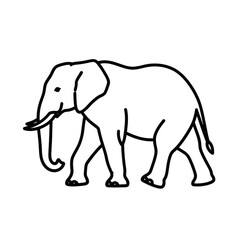 Naklejka premium An elephant outline isolated on transparent background