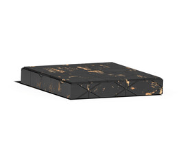 painted wood parquet cube podium on transparent background 3D rendering