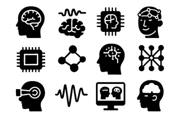 Emotion scanner consciousness recall icon analyzer icons vector memory retrieval decoding match